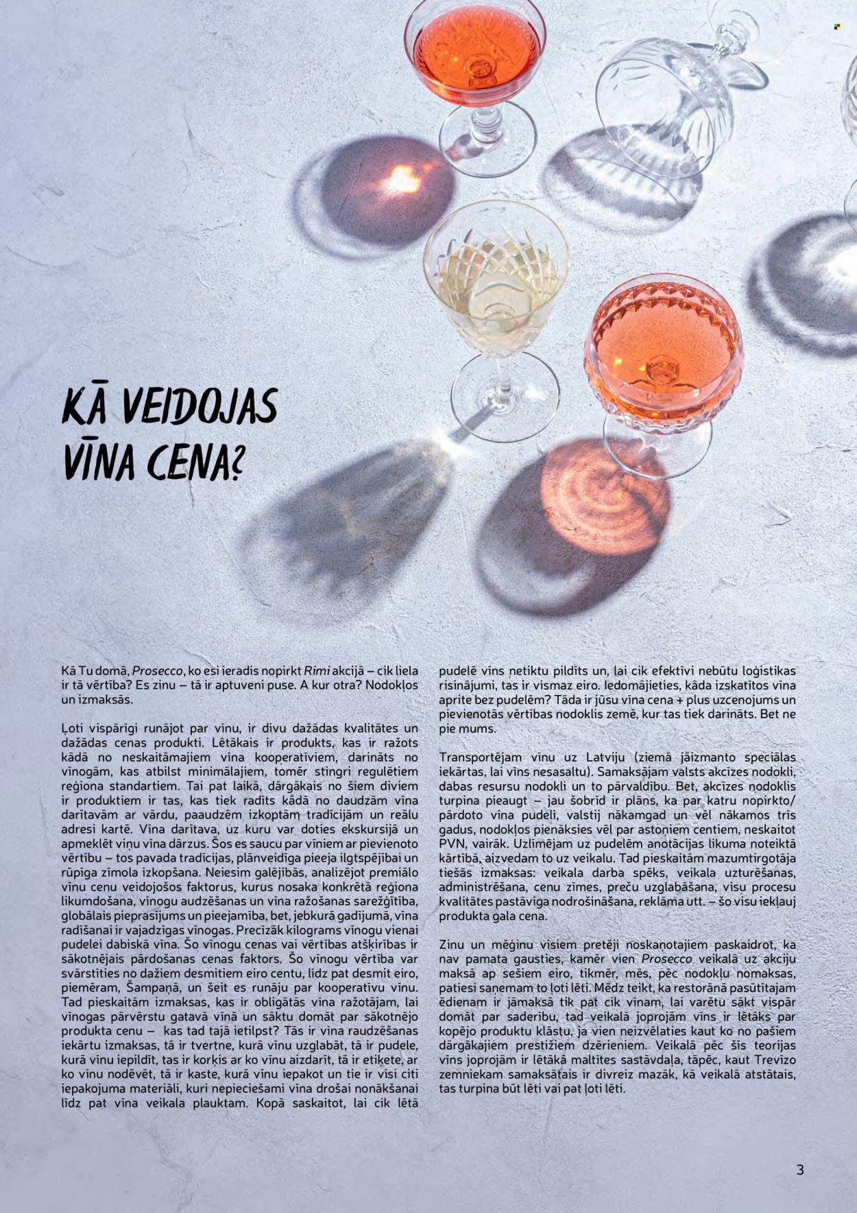 Rimi buklets - 14.11.2023. - 11.12.2023. - Akcijas preces - vinogas, dzērieniem, Prosecco, kaste, dzērienu pudele, vīns. 3. lapa.