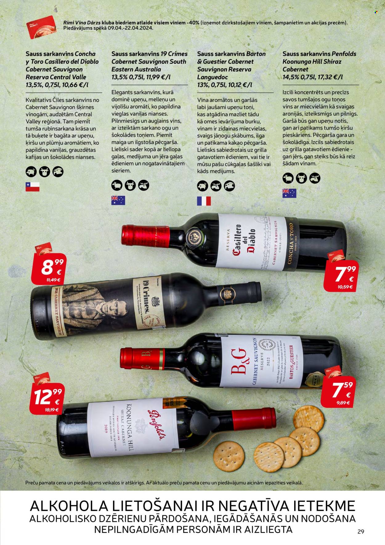 thumbnail - Rimi buklets - Akcijas preces - Cabernet Sauvignon, vīns, sarkanvīns. 29. lapa.