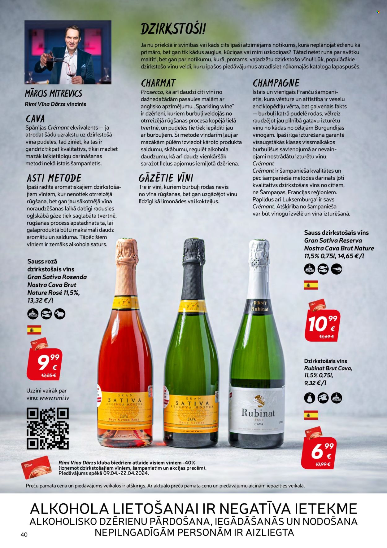 thumbnail - Rimi buklets - Akcijas preces - dzirkstošais vīns, champagne, Prosecco, vīns. 40. lapa.