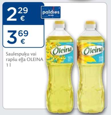 Saulespuķu vai rapšu eļļa OLEINA 1 l