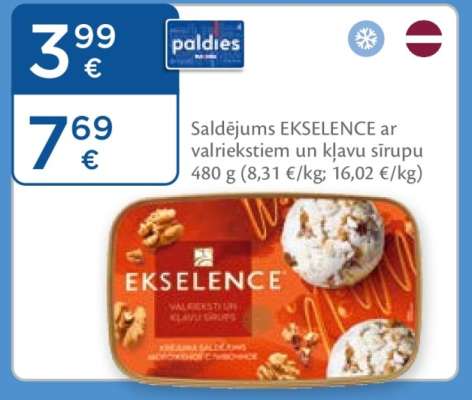 Saldējums EKSELENCE ar valriekstiem un kļavu sīrupu